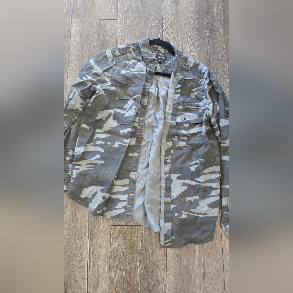 Womens Camouflage Button Down Shirt